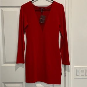 Red Long Sleeve Forever 21 Dress